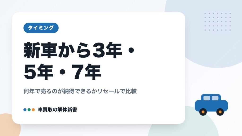 新車から3年・5年・7年｜何年で売るのが納得できるかリセールで比較