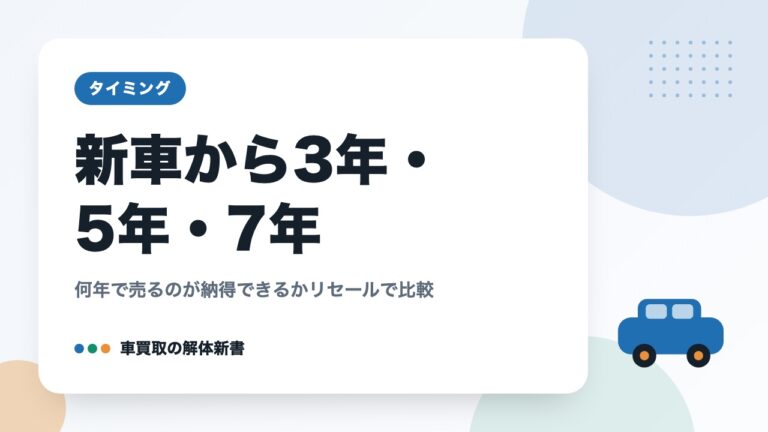 新車から3年・5年・7年｜何年で売るのが納得できるかリセールで比較