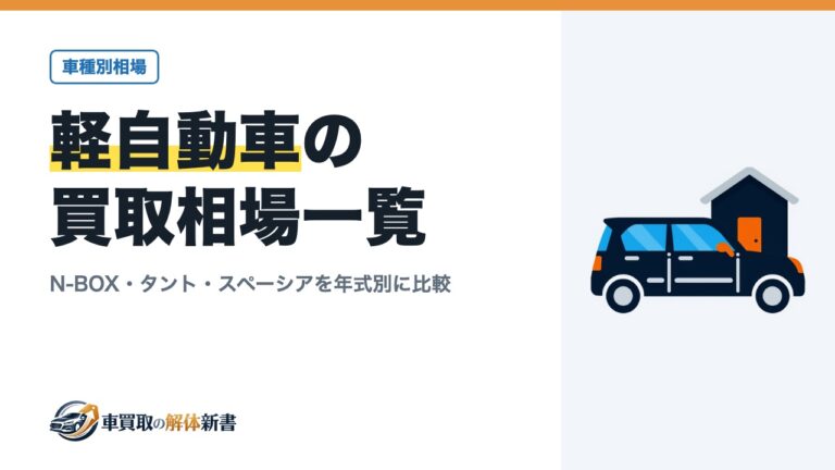 軽自動車の買取相場一覧|N-BOX・タント・スペーシアを年式別に比較