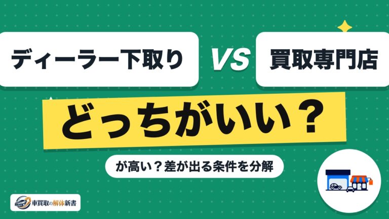 ディーラー下取りと買取専門店はどちらが高い?差が出る条件を分解