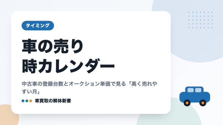 車の売り時カレンダー|中古車の登録台数とオークション単価で見る「高く売れやすい月」