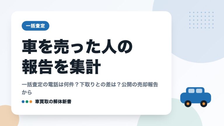 車を売った人の報告を集計|一括査定の電話は何件?下取りとの差は?公開の売却報告から